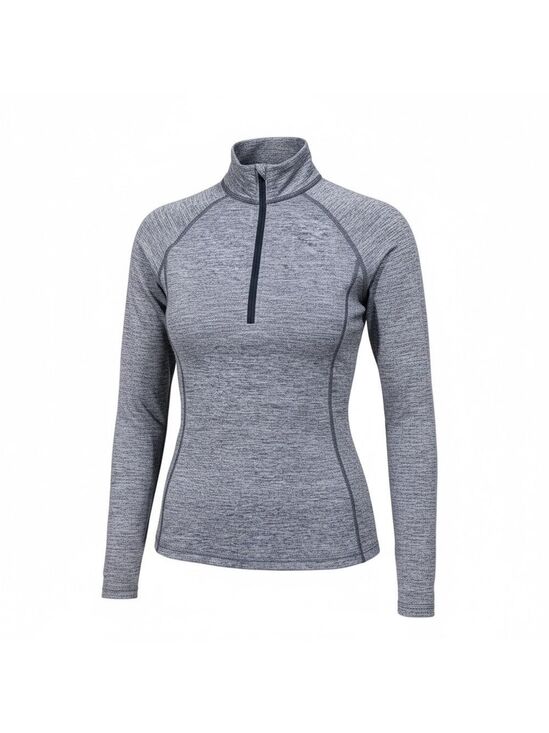 Lucy Tops - Lucy Heather Gray Reflective 1/4 Zip Pullover Thermal Small